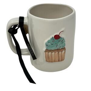 NEW Rae Dunn Cheers To You 3D Cupcake Mug Birthday Celebration Ceramic Farmhouse